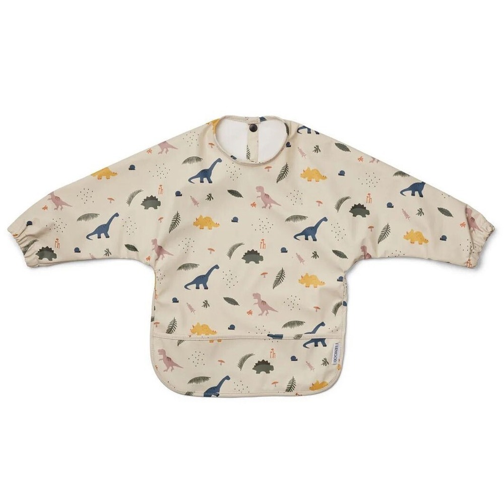 Liewood‎ Merle Cape Baby Bib w/ Long Sleeves - Dinosaurs - One Size
